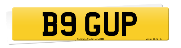 Registration number B9 GUP